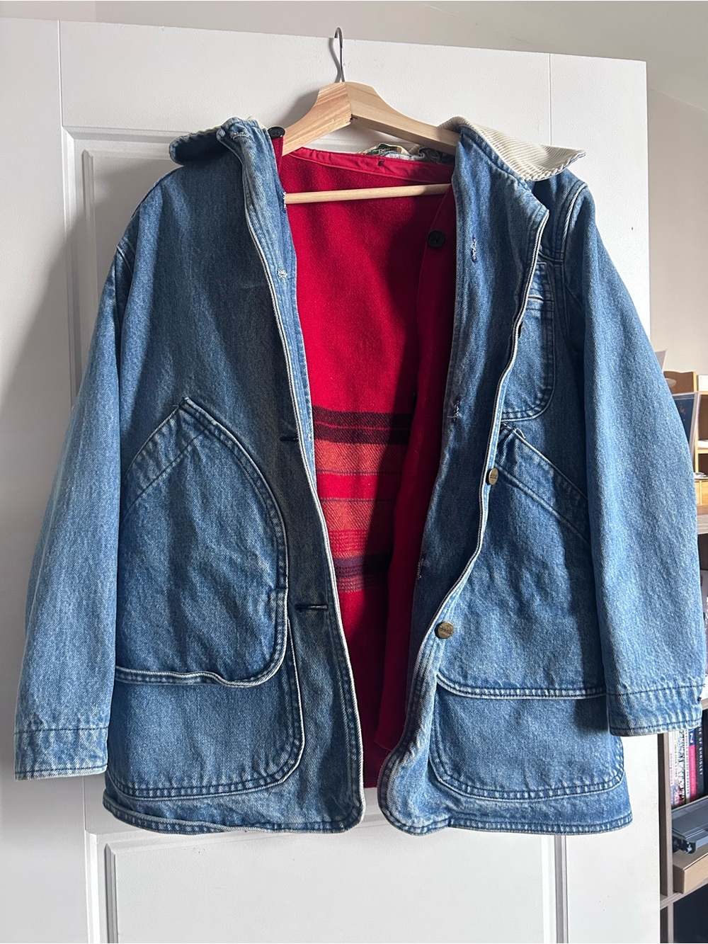 L.L. Bean vintage denim barn coat with removable liner